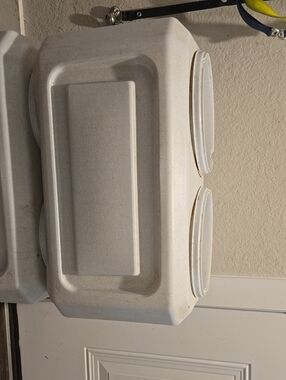 Durable Dual Dog Feeder Bowl in Off-White
